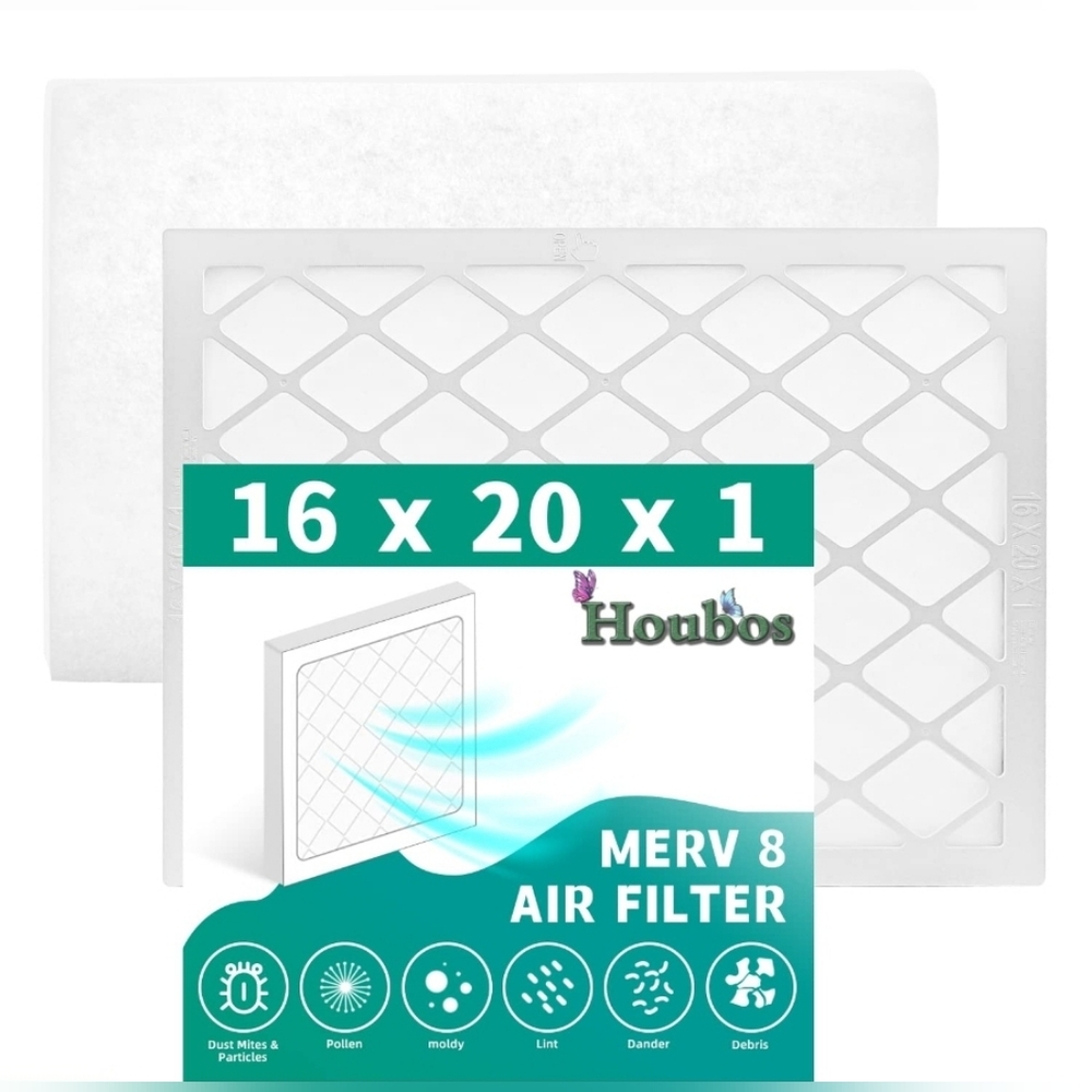 Air Filter MERV 8, Plastic Frame Replaceable Filter Cartridge, 1(filter frame)+1